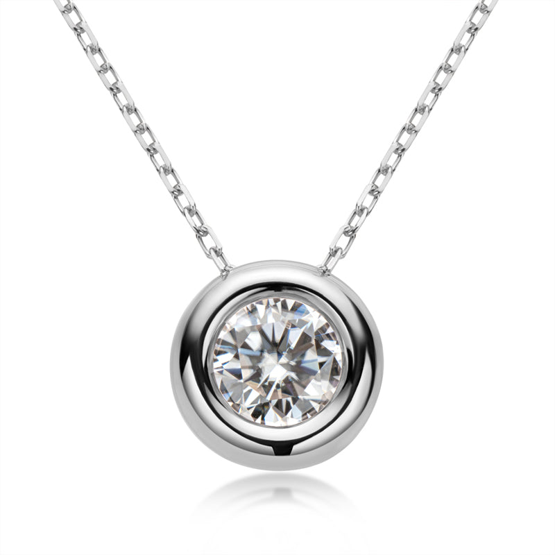 925 Sterling Silver Classic Round Cut CZ Necklace