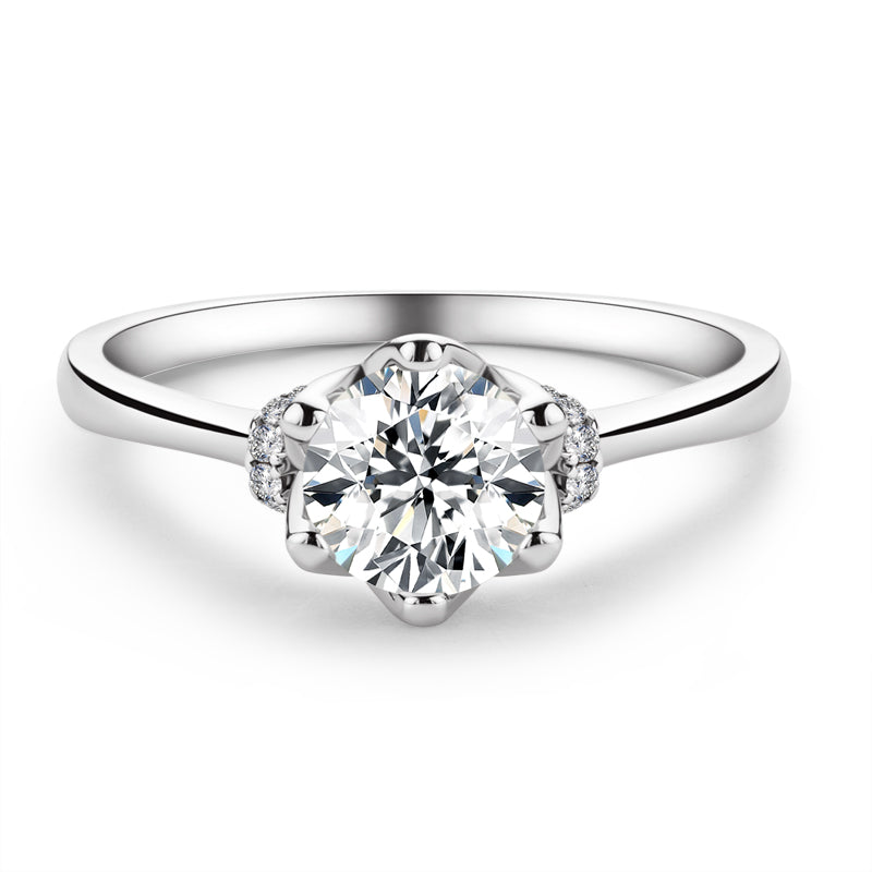 925 Sterling Silver  Classic Round Cut CZ Love Solitaire Ring