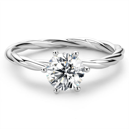 925 Sterling Silver Classic Round Cut Solitaire CZ Diamond Ring