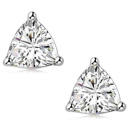 925 Sterling Silver Trillion Cut Solitaire Moissanite Stud Earrings