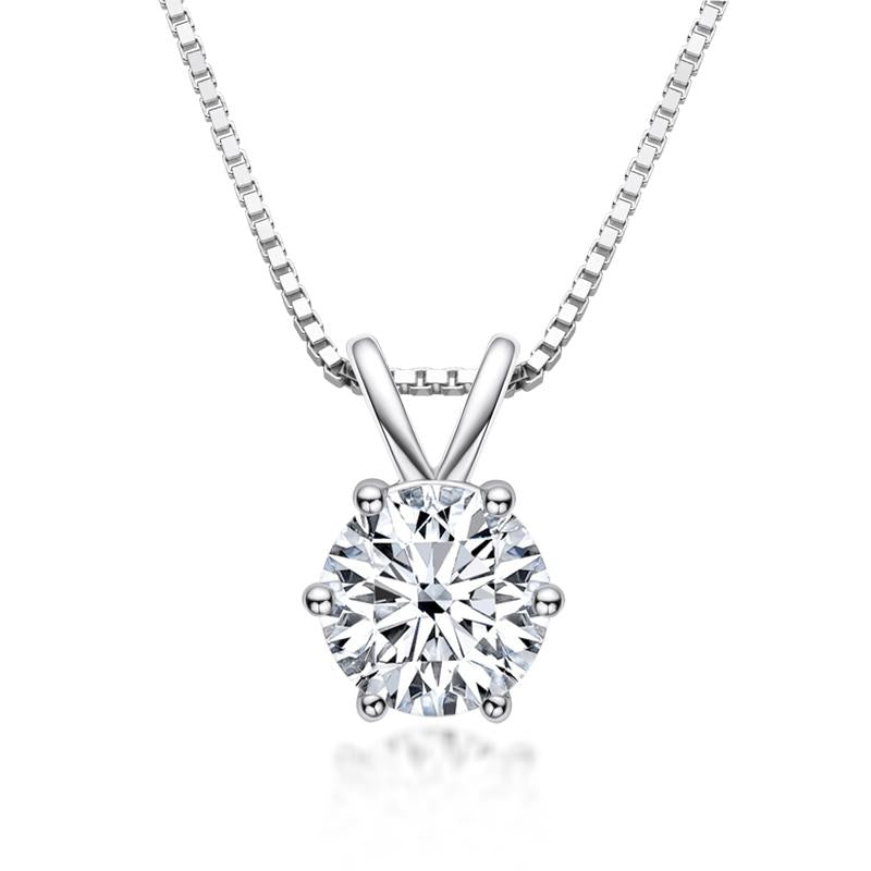 925 Sterling Silver Classic Brilliant Round CZ Pendant Necklace