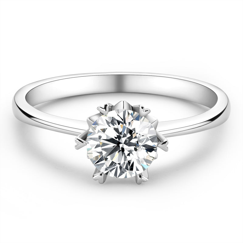 925 Sterling Silver Classic Round Cut CZ Solitaire Ring