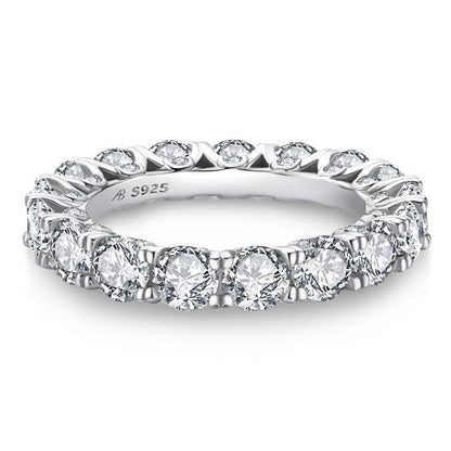 925 Sterling Silver Round Created CZ Full Eternity Band