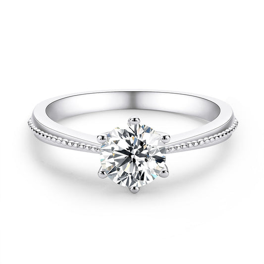 925 Sterling Silver Classic Round Cut CZ Commitment Solitaire Rings