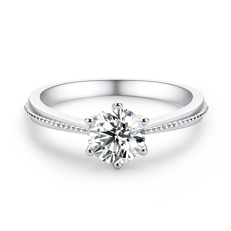 925 Sterling Silver Classic Round Cut CZ Commitment Solitaire Rings