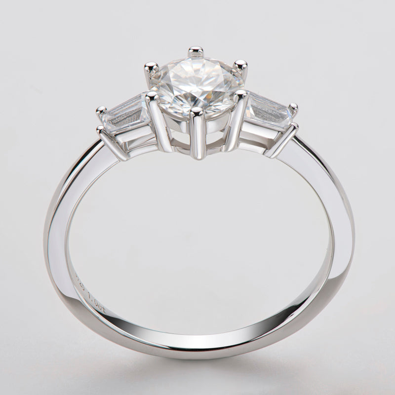 Classic Round Cut CZ Diamond Three Stone Ring