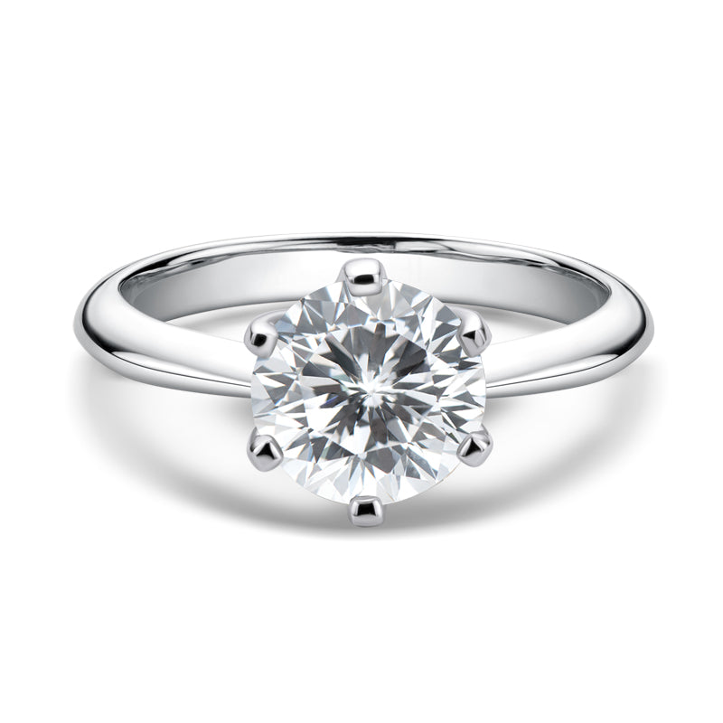 925 Sterling Silver Classic Round Brilliant Cut CZ Solitaire Ring