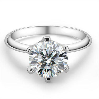 925 Sterling Silver Classic Round Brilliant Cut CZ Solitaire Ring