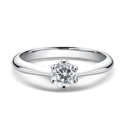 925 Sterling Silver Classic Round Brilliant Cut CZ Solitaire Ring