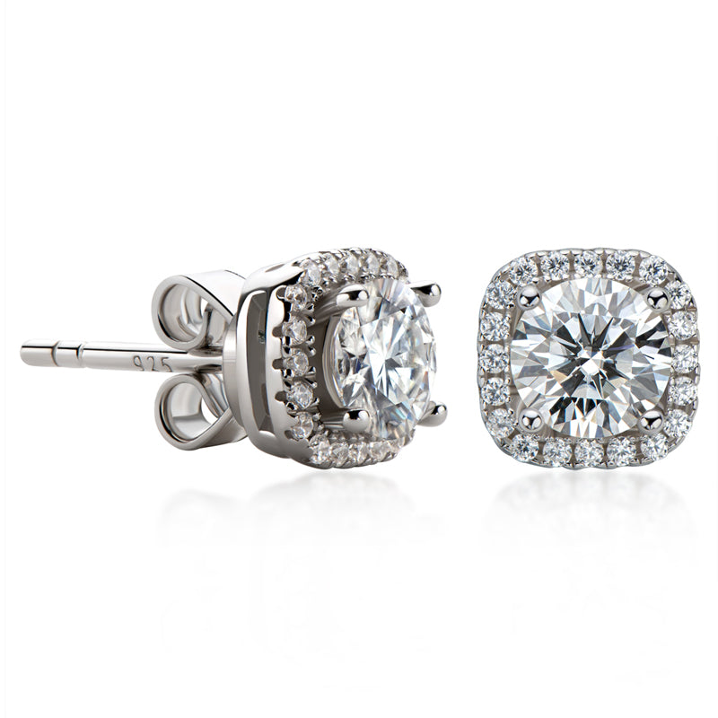 925 Sterling Silver Classic Round Cut Cubic Zirconia Stud Earrings