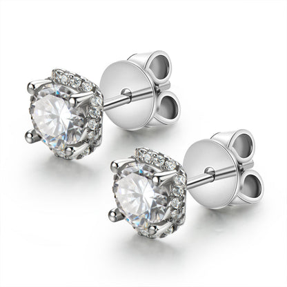 925 Sterling Silver Classic Round Cut Stud Earrings