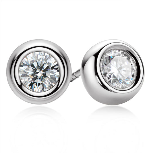 925 Sterling Silver Classic Round Cut Stud Earrings