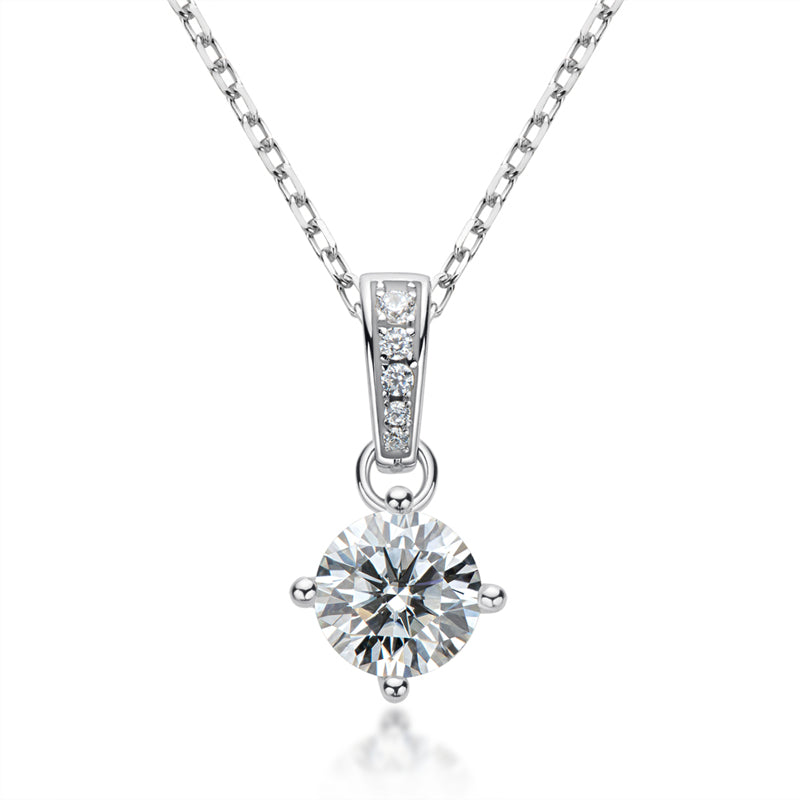 925 Sterling Silver Classic Brilliant Round CZ Pendant Necklace