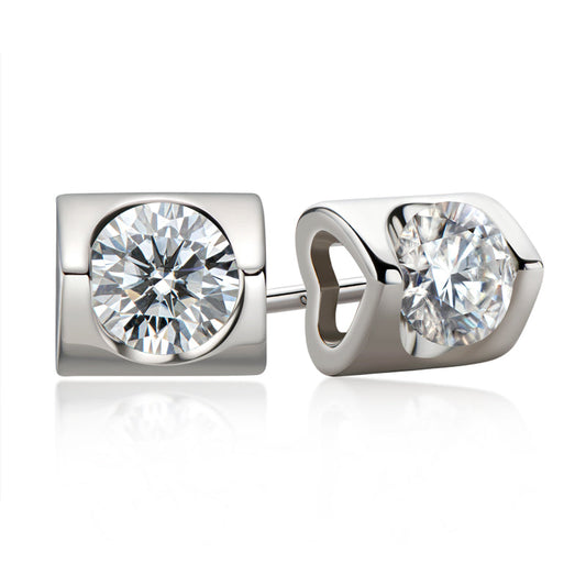 925 Sterling Silver Classic Round Cut Stud Earrings