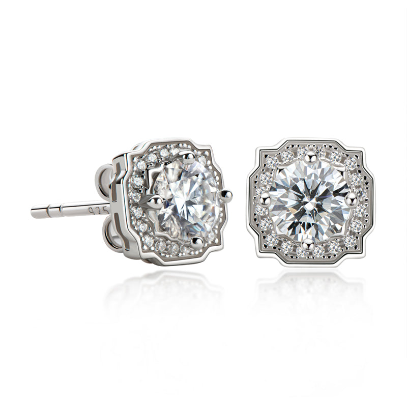 925 Sterling Silver Classic Round Cut Stud Earrings