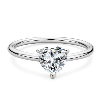 Moissanite Diamond Heart Shaped CZ Ring