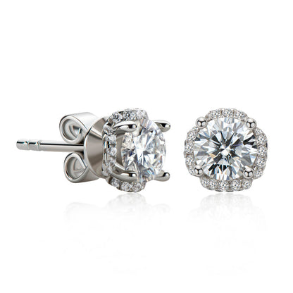 925 Sterling Silver Classic Round Cut Stud Earrings