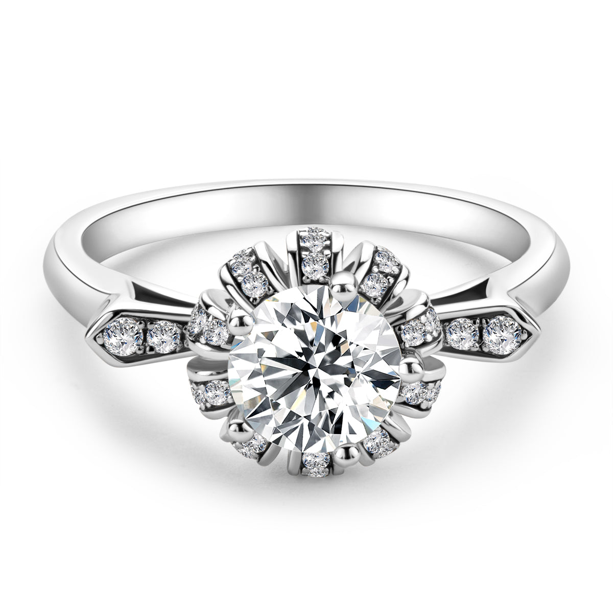 925 Silver Sterling Classic Round Cut CZ Ring