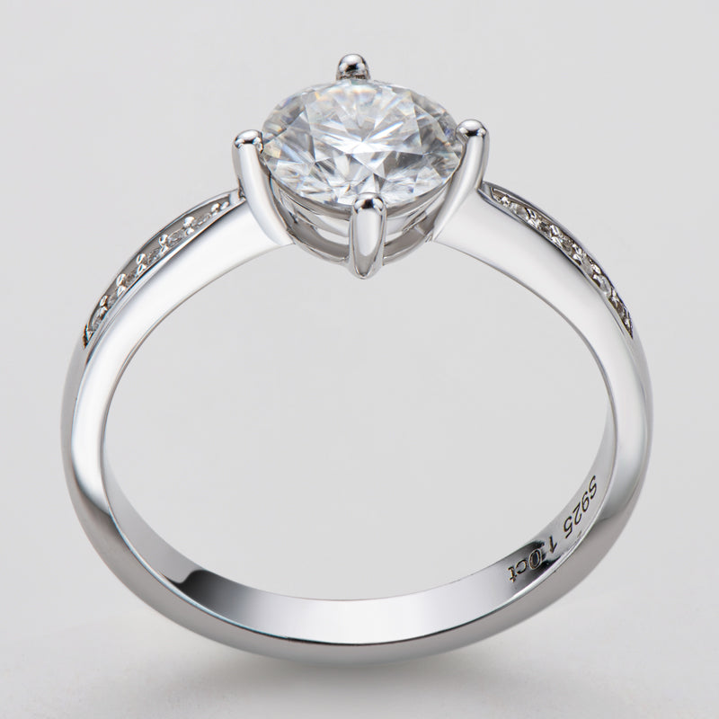 925 Sterling Silver Classic Round Cut CZ Micro Setting Ring