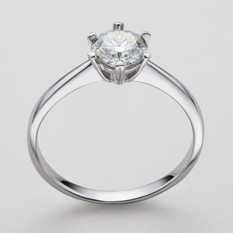 925 Sterling Silver Classic Round Cut CZ Six Prong Solitaire Ring