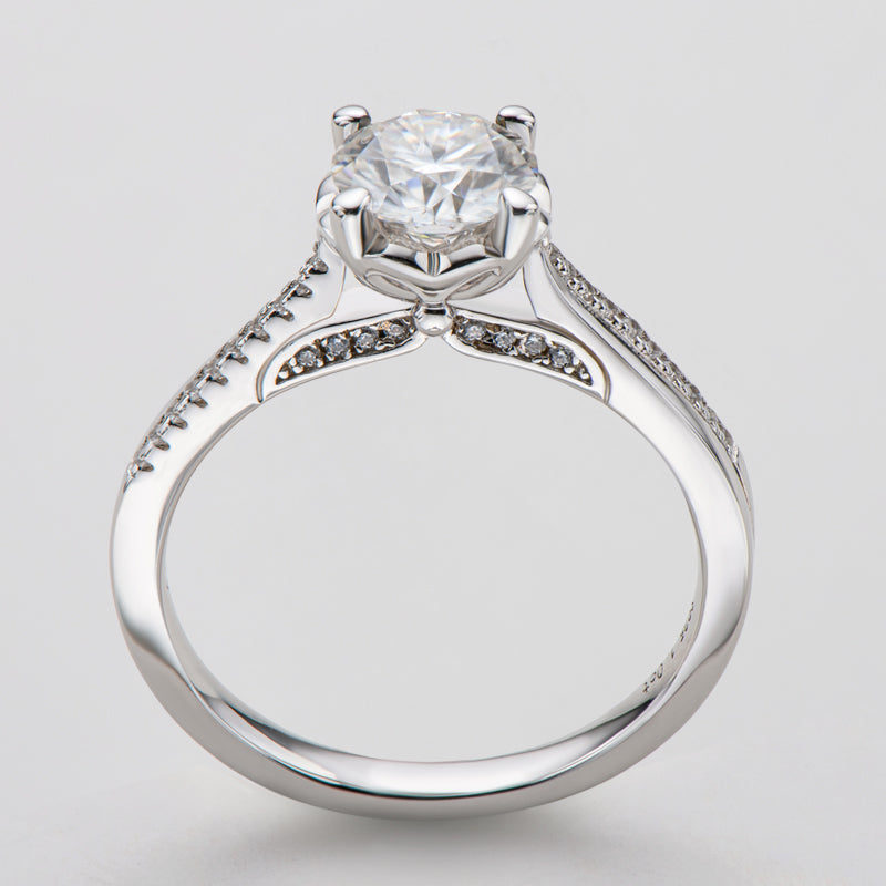 925 Sterling Silver Classic Round Cut CZ Pave Ring