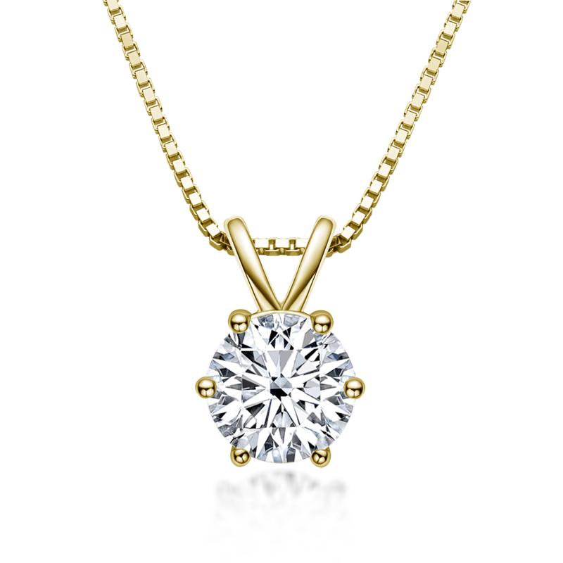 925 Sterling Silver Classic Brilliant Round CZ Pendant Necklace