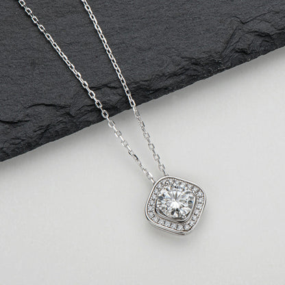 925 Sterling Silver Classic Brilliant Round CZ Pendant Necklace