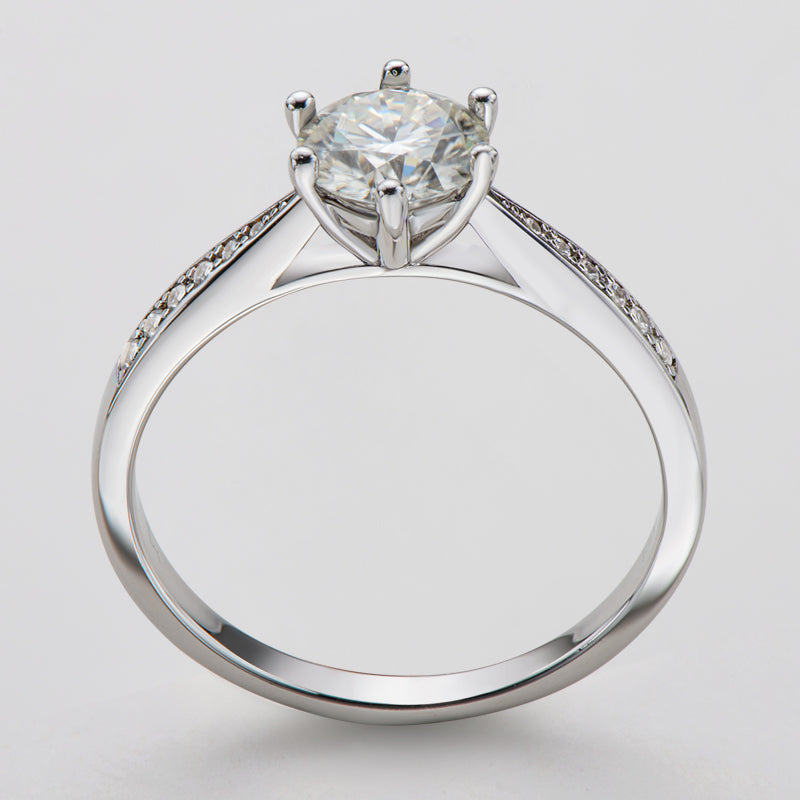 925 Sterling Silver Classic Round Cut CZ Six Prong Solitaire Ring