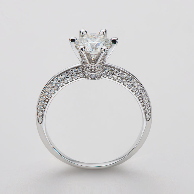 925 Sterling Silver Classic Six Prong Round Cut CZ Ring