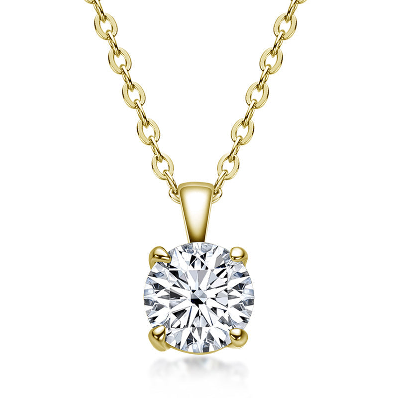 925 Sterling Silver Brilliant Round CZ Pendant Necklace