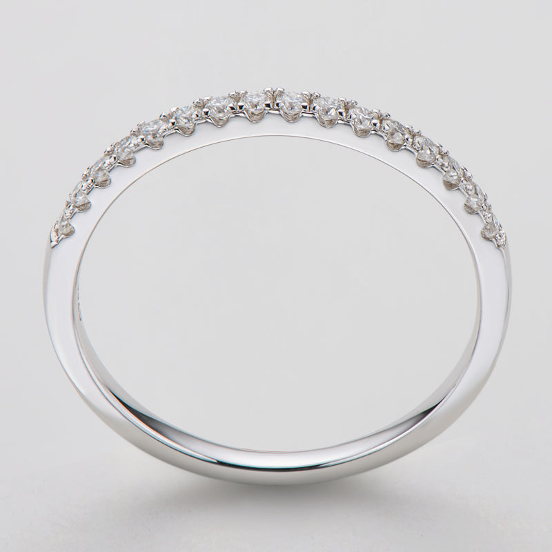 925 Sterling Silver Round Cut Cz Half Eternity Wedding Band