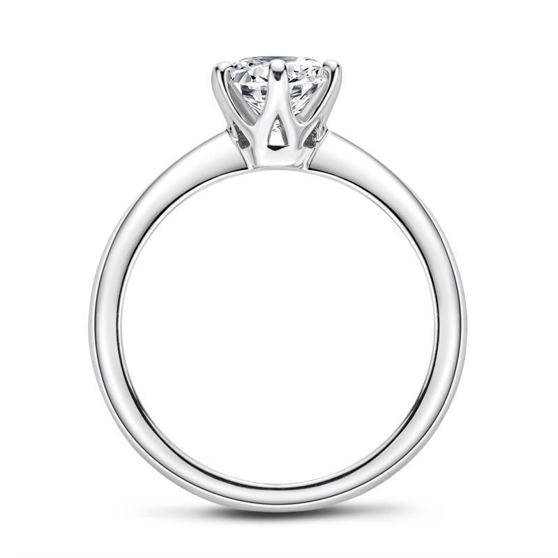 925 Sterling Silver Classic Round Brilliant Cut CZ Solitaire Ring