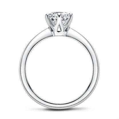 925 Sterling Silver Classic Round Brilliant Cut CZ Solitaire Ring