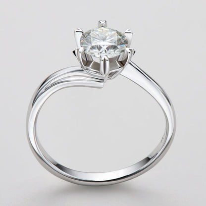 925 Sterling Silver Classic Round Cut CZ Solitaire Ring