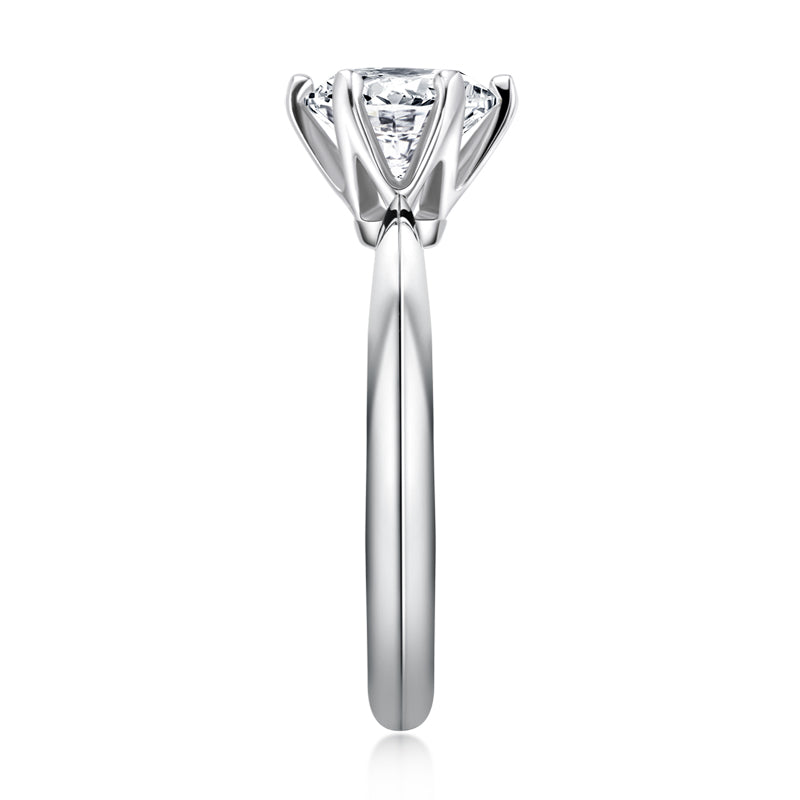 925 Sterling Silver Classic Round Brilliant Cut CZ Solitaire Ring