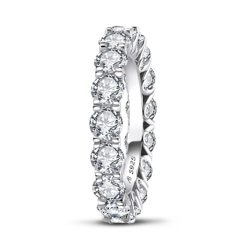 925 Sterling Silver Round Created CZ Full Eternity Band