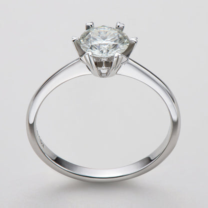 925 Sterling Silver Classic Round Cut CZ Solitaire Ring