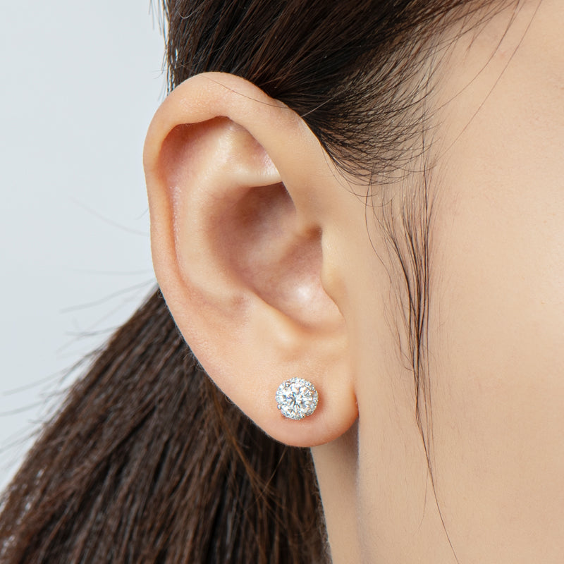 925 Sterling Silver Classic Round Cut Stud Earrings