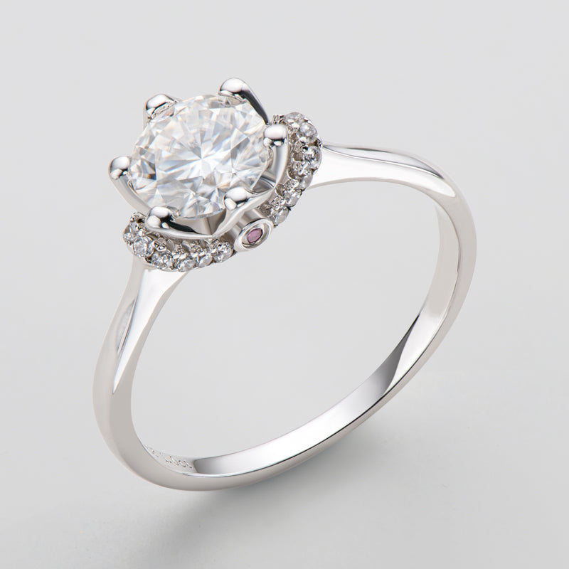 925 Sterling Silver Classic Round Cut Multi Stone CZ  Ring