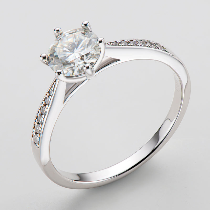 925 Sterling Silver Classic Round Cut CZ Six Prong Solitaire Ring