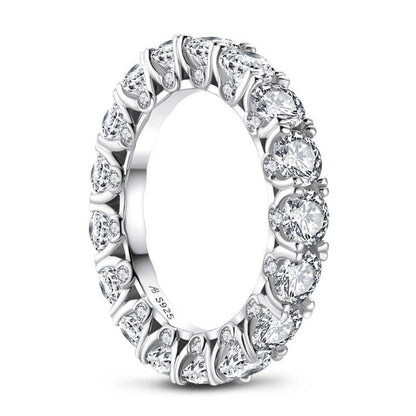 925 Sterling Silver Round Created CZ Full Eternity Band