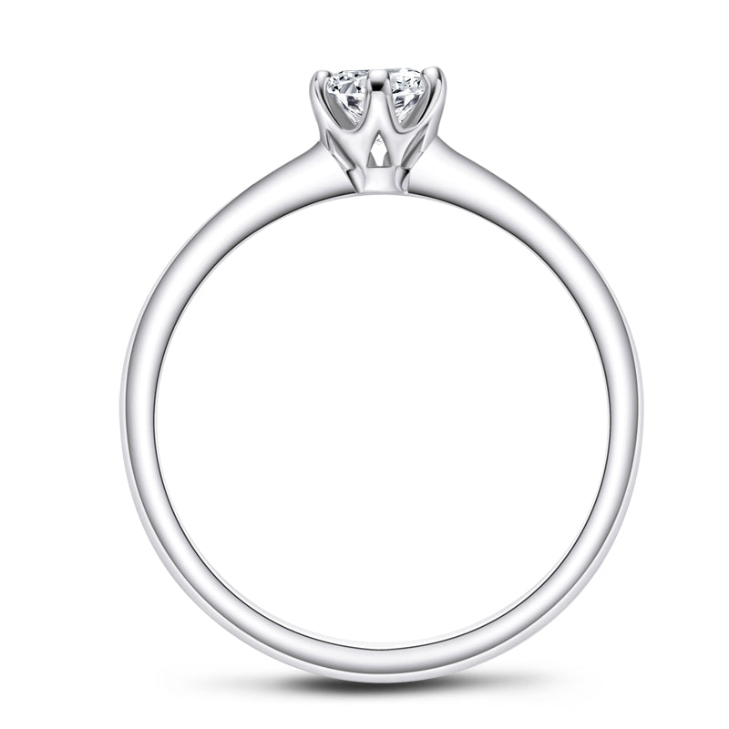 925 Sterling Silver Classic Round Brilliant Cut CZ Solitaire Ring