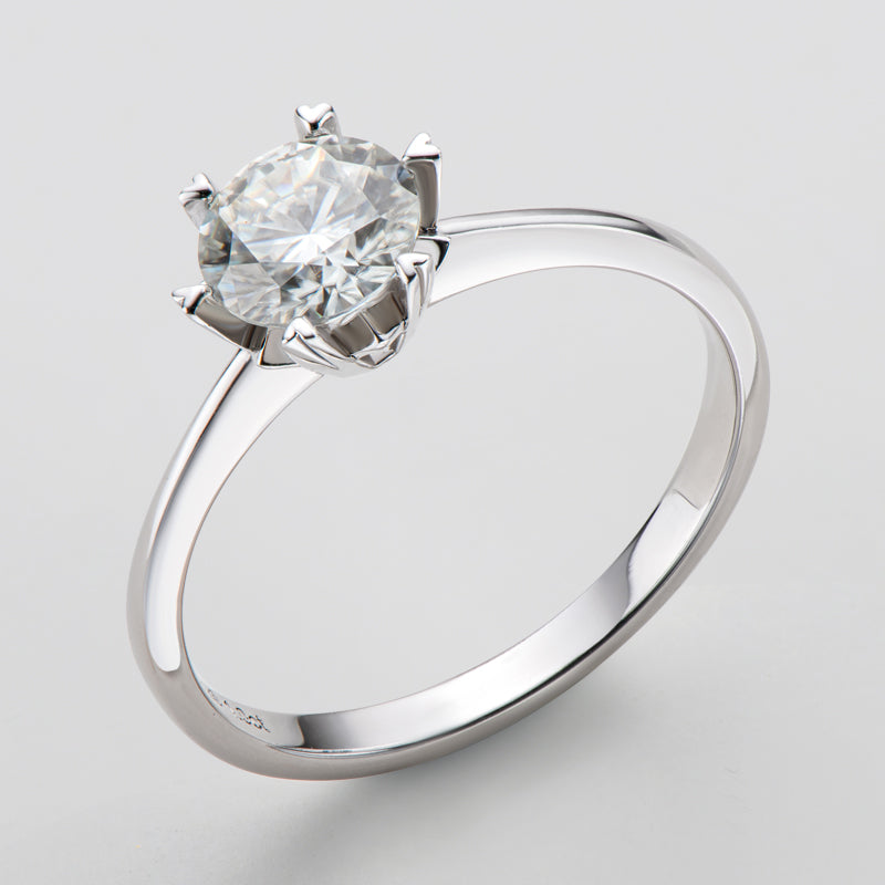 925 Sterling Silver Classic Round Cut CZ Solitaire Ring