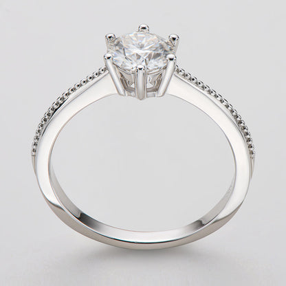 925 Sterling Silver Classic Round Cut CZ Commitment Solitaire Rings