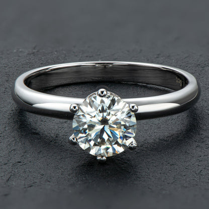 925 Sterling Silver Classic Round Cut CZ Fashion Solitaire Ring