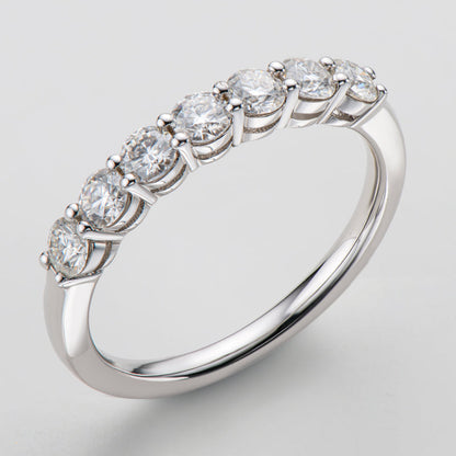 925 Sterling Silver Round Cut CZ Half Eternity Band