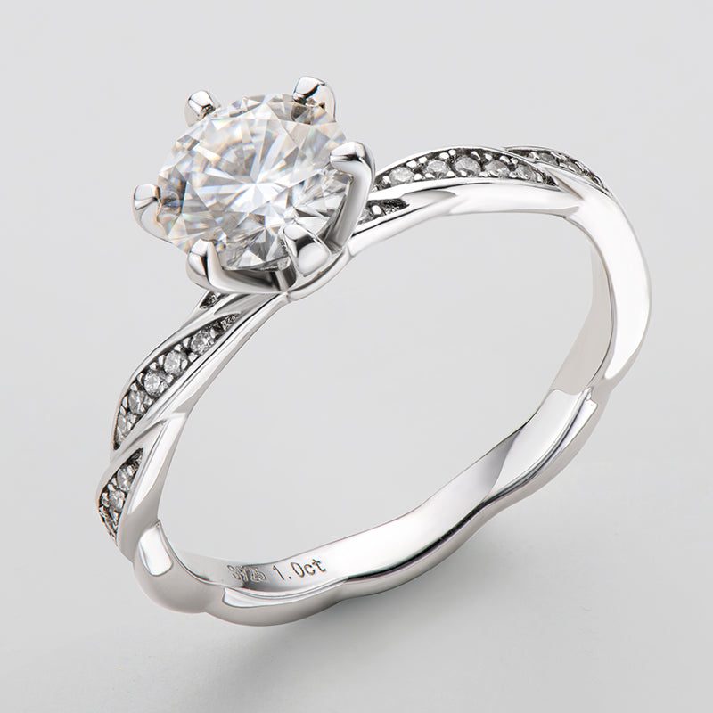 925 Sterling Silver Classic Round Cut Semi Pave CZ Ring