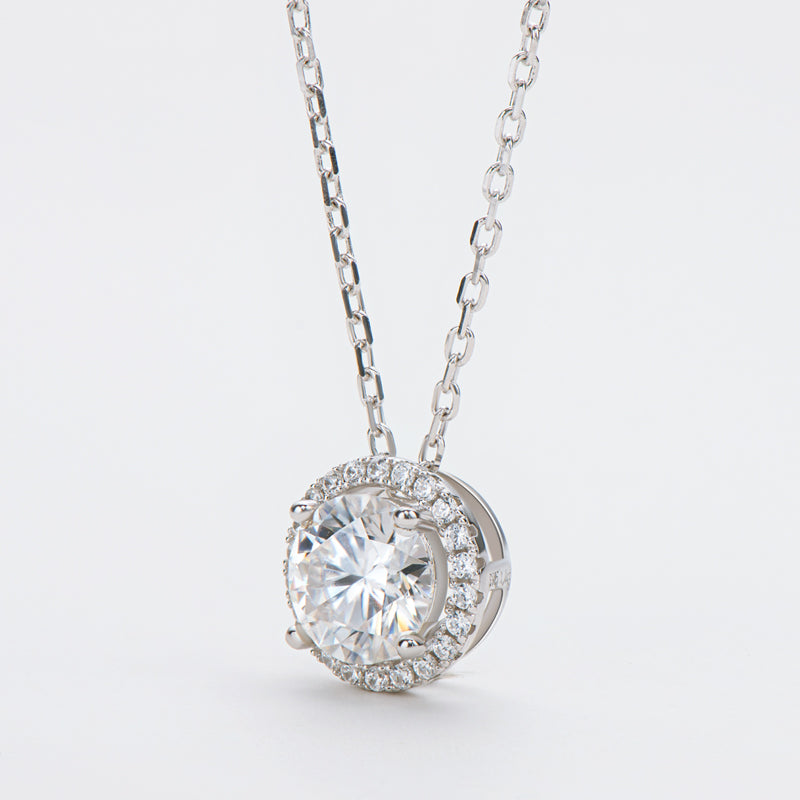 925 Sterling Silver Classic Brilliant Round CZ Pendant Necklace