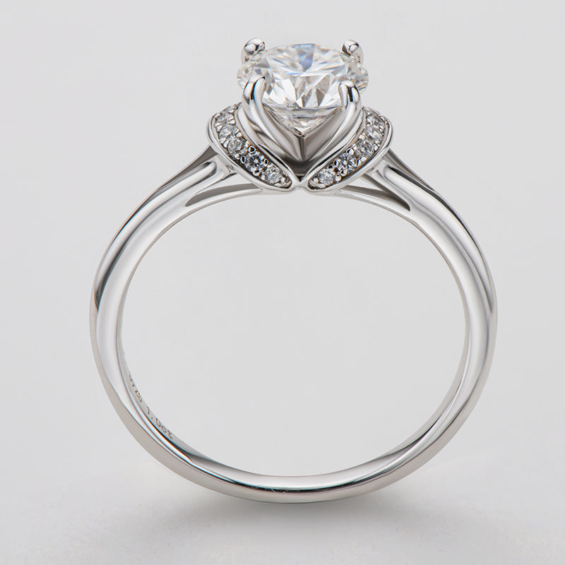 925 Sterling Silver Classic Round Cut Cluster CZ Ring