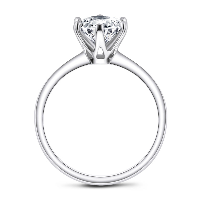 925 Sterling Silver Classic Round Brilliant Cut CZ Solitaire Ring